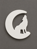 Wolf and moon ornament