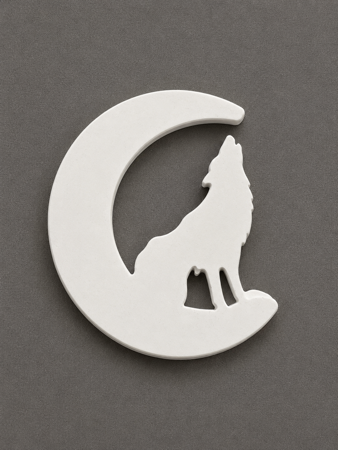 Wolf and moon ornament