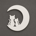 Cat and moon ornament